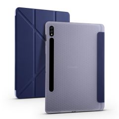 Samsung Galaxy Tab S8+ Plus 12.4'' uyumlu Kılıf Kalem Bölmeli Premium Smart Standlı Tablet Kılıfı Lacivert