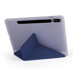Samsung Galaxy Tab S8+ Plus 12.4'' uyumlu Kılıf Kalem Bölmeli Premium Smart Standlı Tablet Kılıfı Lacivert