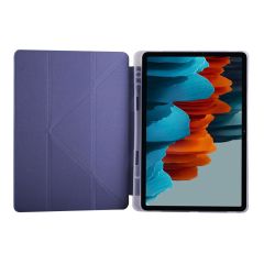 Samsung Galaxy Tab S8+ Plus 12.4'' uyumlu Kılıf Kalem Bölmeli Premium Smart Standlı Tablet Kılıfı Mor