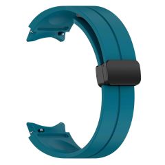 Samsung Galaxy Watch 4 Classic 42 46 mm Silikon Kordon Magnetik D Tokalı Spor Kayış Mıknatıslı Toka Turkuaz