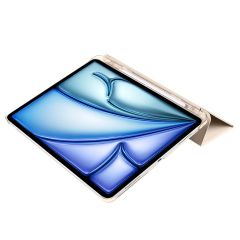 iPad Air 13 M2 2024 uyumlu Kapaklı Kılıf Kalem Bölmeli Standlı Flip Smart Akıllı Kapak Uyku Modlu Gold