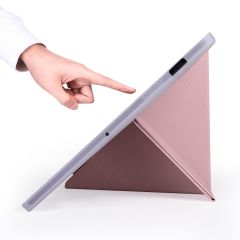 Samsung Galaxy Tab S8+ Plus 12.4'' uyumlu Kılıf Kalem Bölmeli Premium Smart Standlı Tablet Kılıfı Rose Gold