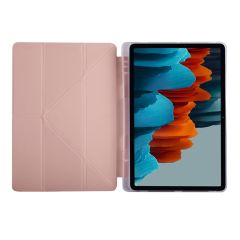 Samsung Galaxy Tab S8+ Plus 12.4'' uyumlu Kılıf Kalem Bölmeli Premium Smart Standlı Tablet Kılıfı Rose Gold