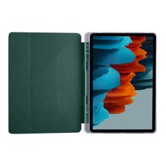 Samsung Galaxy Tab S8+ Plus 12.4'' uyumlu Kılıf Kalem Bölmeli Premium Smart Standlı Tablet Kılıfı Koyu Yeşil