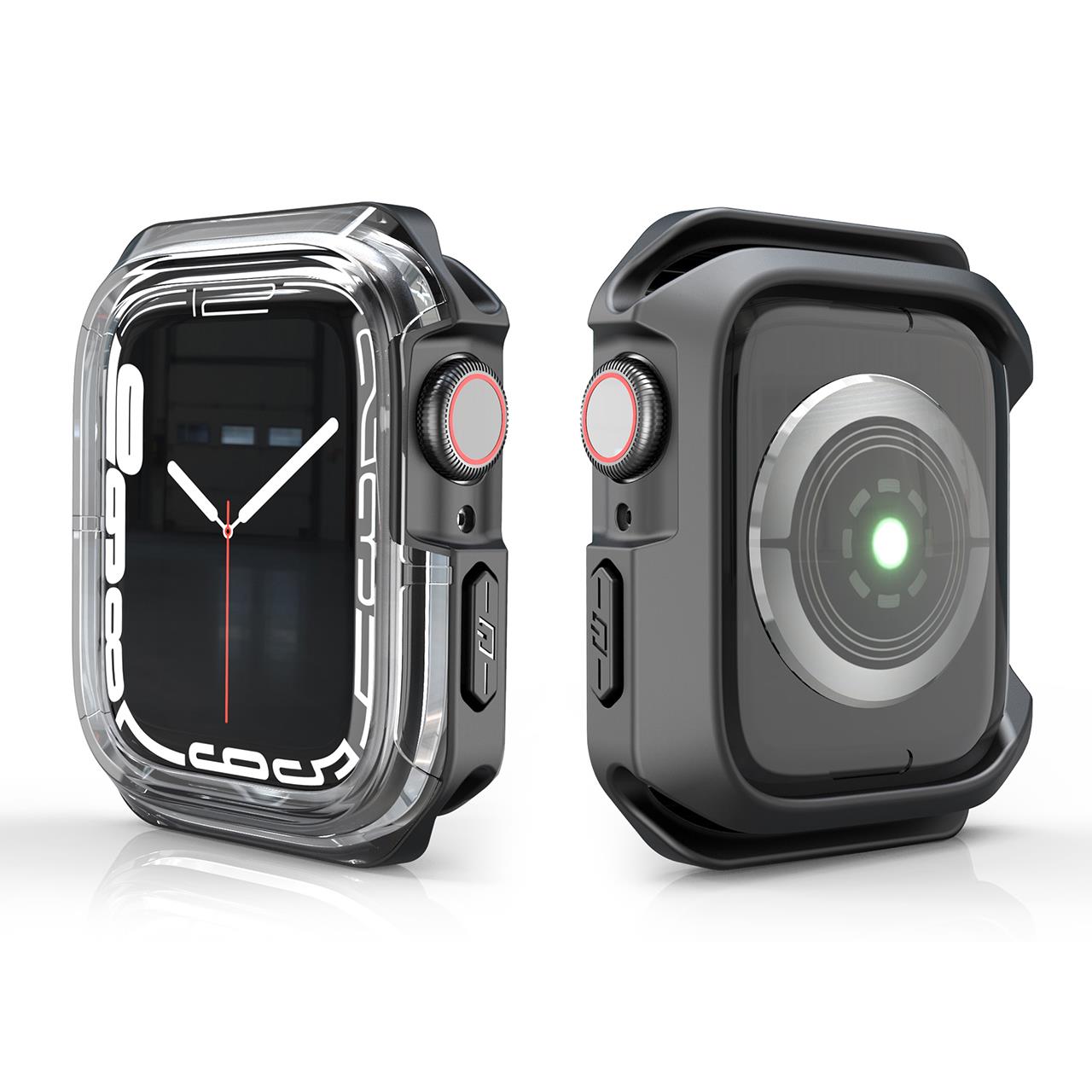Apple Watch 7 45 mm uyumlu Kasa Koruyucu Spor Tasarım Premium Gövde Koruma (Önü Açık) Füme