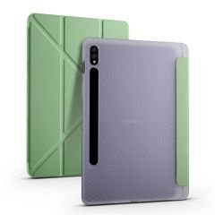 Samsung Galaxy Tab S8+ Plus 12.4'' uyumlu Kılıf Kalem Bölmeli Premium Smart Standlı Tablet Kılıfı Açık Yeşil