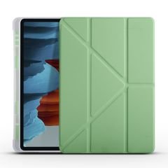 Samsung Galaxy Tab S8+ Plus 12.4'' uyumlu Kılıf Kalem Bölmeli Premium Smart Standlı Tablet Kılıfı Açık Yeşil
