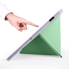 Samsung Galaxy Tab S8+ Plus 12.4'' uyumlu Kılıf Kalem Bölmeli Premium Smart Standlı Tablet Kılıfı Açık Yeşil