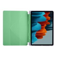 Samsung Galaxy Tab S8+ Plus 12.4'' uyumlu Kılıf Kalem Bölmeli Premium Smart Standlı Tablet Kılıfı Açık Yeşil