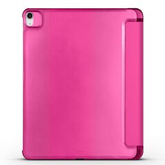 iPad Air 13 M2 2024 uyumlu Kapaklı Kılıf Kalem Bölmeli Standlı Flip Smart Akıllı Kapak Uyku Modlu Koyu Pembe