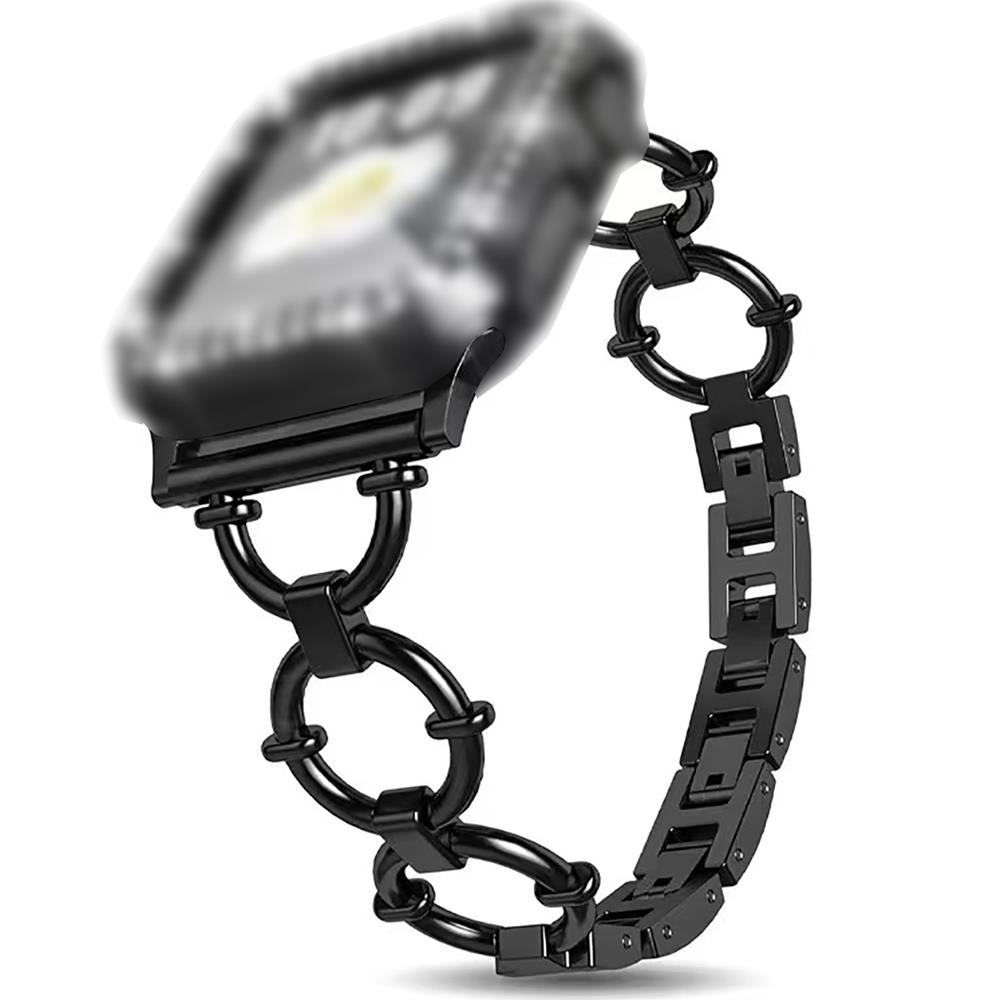 Apple Watch 10 46 mm uyumlu Metal Kordon Şık Tasarım Luxury Style Kayış Siyah