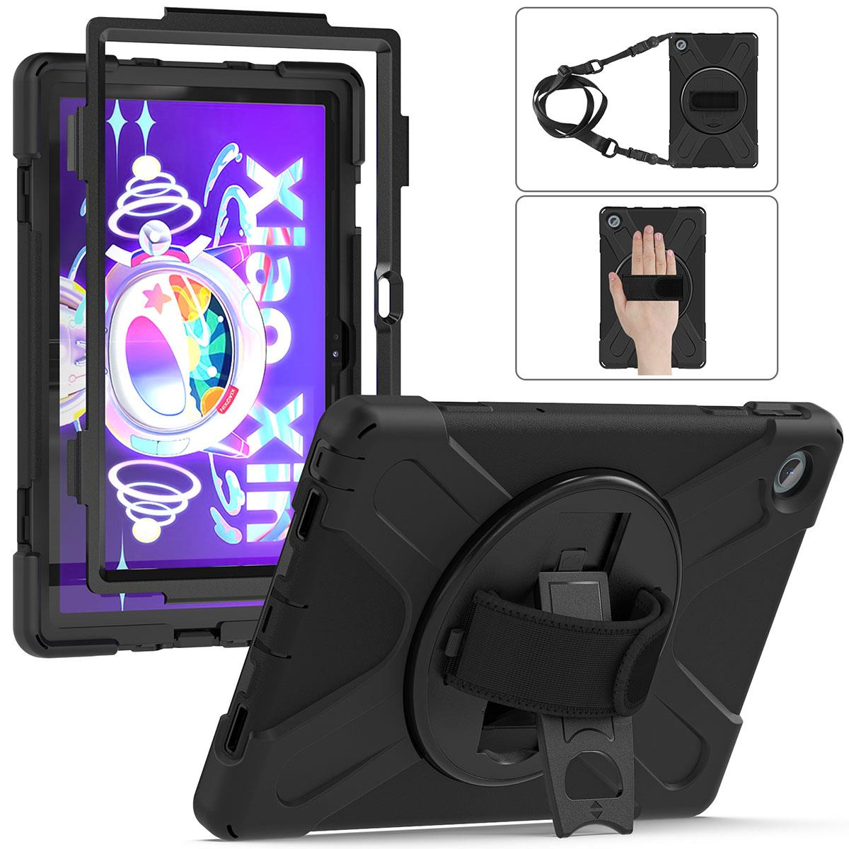 Lenovo Tab M10 Plus 3. Nesil 10.6'' TB125F - TB128F uyumlu Kılıf Askılı Standlı Defender Üstün Koruma