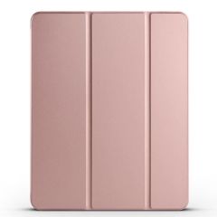 iPad Air 13 M2 2024 uyumlu Kapaklı Kılıf Kalem Bölmeli Standlı Flip Smart Akıllı Kapak Uyku Modlu Rose Gold