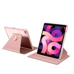 iPad Pro 12.9 5. Nesil 2021 Uyumlu Kılıf 360° Dönebilen Kalem Bölmeli Standlı Akıllı Kapak Premium Pudra
