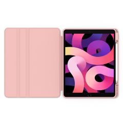 iPad Pro 12.9 5. Nesil 2021 Uyumlu Kılıf 360° Dönebilen Kalem Bölmeli Standlı Akıllı Kapak Premium Pudra
