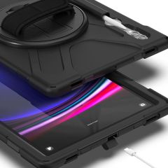 Galaxy Tab S9 Ultra 14.6'' SM-X910 uyumlu Kılıf Askılı Standlı Defender Üstün Koruma Zırh Tank