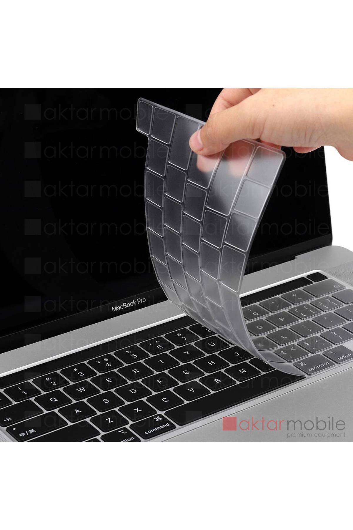 MacBook Pro 13 2020 A2251 / 2289 uyumlu Şeffaf Klavye Koruyucu Türkçe Q Silikon Ped Trasparan