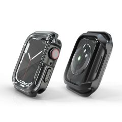 Apple Watch 7 41 mm uyumlu Kasa Koruyucu Spor Tasarım Premium Gövde Koruma (Önü Açık) Siyah