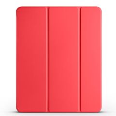 iPad Air 11 M2 2024 uyumlu Kapaklı Kılıf Kalem Bölmeli Standlı Flip Smart Akıllı Kapak Uyku Modlu Kırmızı