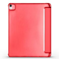 iPad Air 11 M2 2024 uyumlu Kapaklı Kılıf Kalem Bölmeli Standlı Flip Smart Akıllı Kapak Uyku Modlu Kırmızı