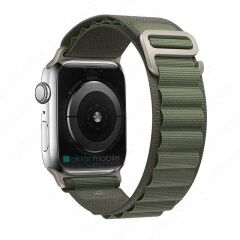 Apple Watch 9 45 mm uyumlu Alpine Loop Kordon Kumaş Örgü Kayış