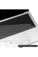 MacBook Pro 16 M1 2021 A2485 uyumlu Şeffaf Klavye Koruyucu Türkçe Q Silikon Ped Trasparan 16.2''