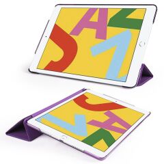 Apple iPad 9. Nesil 2021 10.2'' inc Kılıf Flip Akıllı Kapak Standlı Kılıf Smart Cover Uyku Modlu Mor
