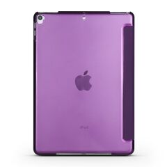 Apple iPad 9. Nesil 2021 10.2'' inc Kılıf Flip Akıllı Kapak Standlı Kılıf Smart Cover Uyku Modlu Mor