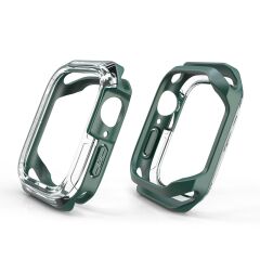 Apple Watch 6 SE 5 4 44 mm uyumlu Kasa Koruyucu Spor Tasarım Premium Gövde Koruma (Önü Açık) Koyu Yeşil