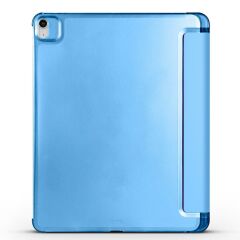 iPad Air 11 M2 2024 uyumlu Kapaklı Kılıf Kalem Bölmeli Standlı Flip Smart Akıllı Kapak Uyku Modlu Mavi