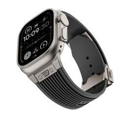 Apple Watch 6 5 4 3 2 1 SE 42 44 mm uyumlu Çelilk Aksamlı Silikon Kordon Luxury Premium Kayış