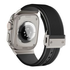Apple Watch 6 5 4 3 2 1 SE 42 44 mm uyumlu Çelilk Aksamlı Silikon Kordon Luxury Premium Kayış
