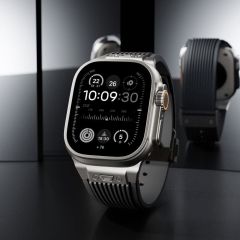 Apple Watch 6 5 4 3 2 1 SE 42 44 mm uyumlu Çelilk Aksamlı Silikon Kordon Luxury Premium Kayış