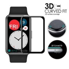 Huawei Watch Fit 2 uyumlu Ekran Koruyucu 3D Tam Kapatan Kavisli PPMA Nano Cam