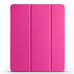 iPad Air 11 M2 2024 uyumlu Kapaklı Kılıf Kalem Bölmeli Standlı Flip Smart Akıllı Kapak Uyku Modlu Koyu Pembe