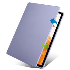 Galaxy Tab S8 Plus 12.4'' uyumlu Kılıf Kalem Bölmeli Yatay Dikey Standlı 360 Dönebilen Akıllı Kapak Levander Gray