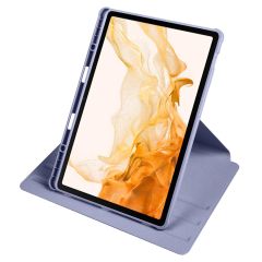 Galaxy Tab S8 Plus 12.4'' uyumlu Kılıf Kalem Bölmeli Yatay Dikey Standlı 360 Dönebilen Akıllı Kapak Levander Gray