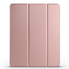 iPad Air 11 M2 2024 uyumlu Kapaklı Kılıf Kalem Bölmeli Standlı Flip Smart Akıllı Kapak Uyku Modlu Rose Gold