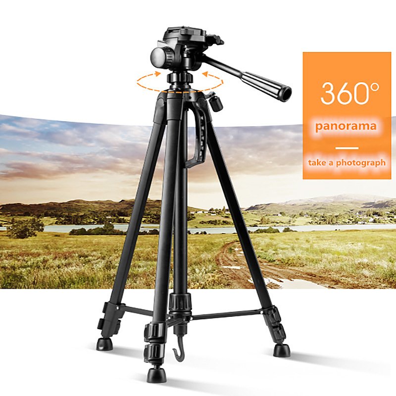 140 cm Yükseklik Ayarlı Tripod & Telefon Tutucu Aparat - Alüminyum Alaşım - Hafif - 3 Kademeli Ayak