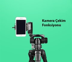 140 cm Yükseklik Ayarlı Tripod & Telefon Tutucu Aparat - Alüminyum Alaşım - Hafif - 3 Kademeli Ayak
