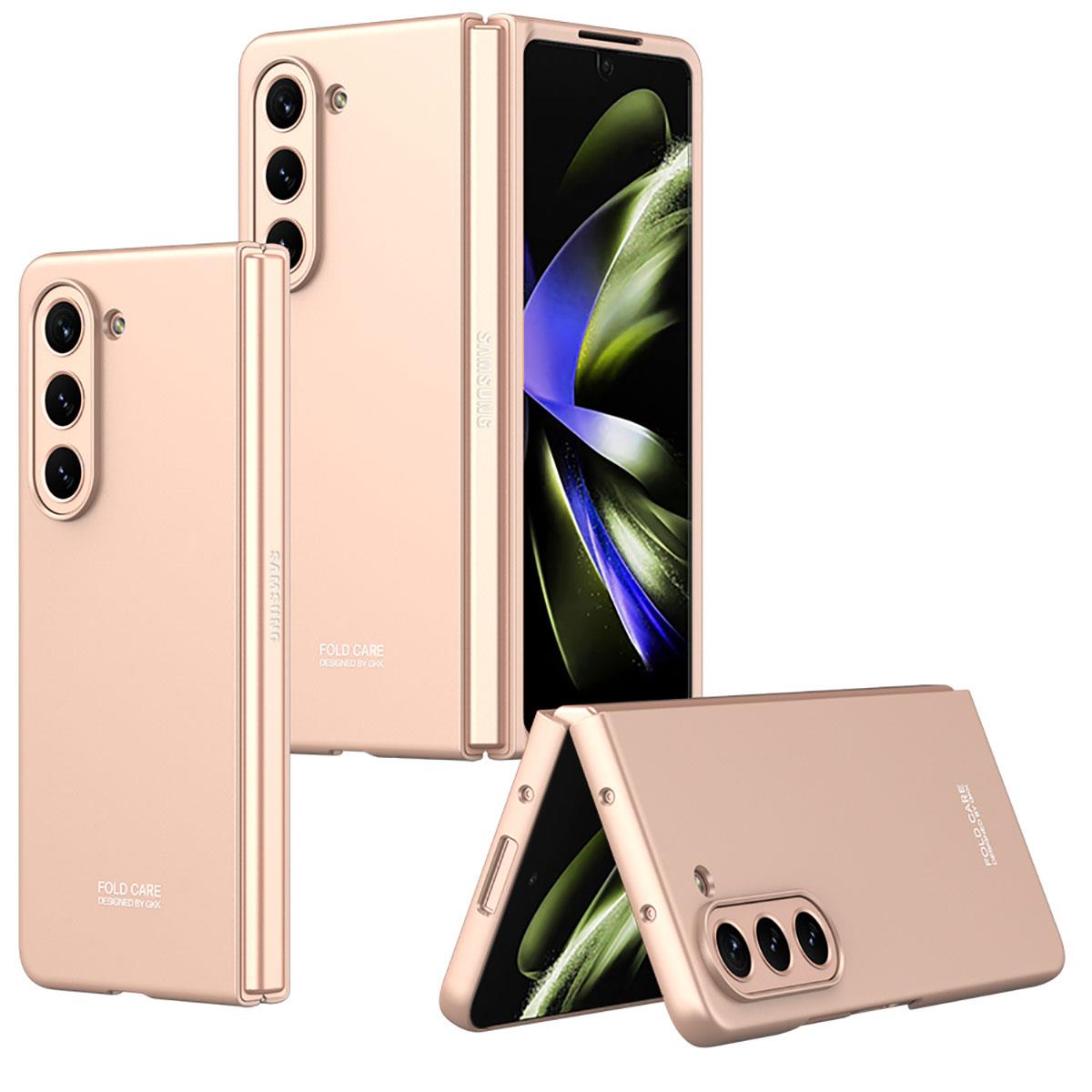 Samsung Galaxy Z Fold 5 Kılıf Premium Kapak Kamera Korumalı Tam Uyumlu Mat Tasarım İnce Yapılı Rose Gold