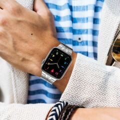 Apple Watch 10 46 mm uyumlu Metal Kordon Premium Paslanmaz Çelik Kayış Şık & Agresif Tasarım