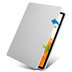 Galaxy Tab S7 Plus 12.4'' uyumlu Kılıf Kalem Bölmeli Yatay Dikey Standlı 360 Dönebilen Akıllı Kapak Gri