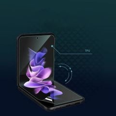 Samsung Galaxy Z Flip 4 Ekran Koruyucu Ön & Arka Koruma TPU Esnek Ekran ve Kasa Koruyucu