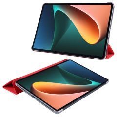 Xiaomi Mi Pad 5 Uyumlu Kılıf Flip Akıllı Kapak Standlı Kılıf Smart Cover Uyku Modlu Kırmızı
