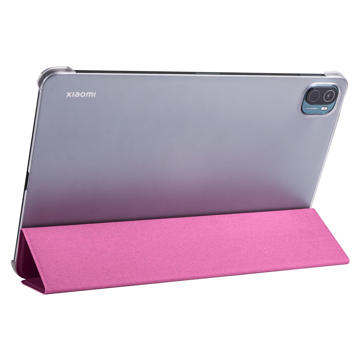 Xiaomi Mi Pad 5 Uyumlu Kılıf Flip Akıllı Kapak Standlı Kılıf Smart Cover Uyku Modlu Pembe