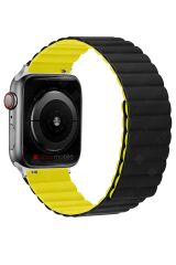 Apple Watch 10 42 mm uyumlu Magnetik Silikon Kordon Çift Renkli Mıknatıslı Premium Kayış