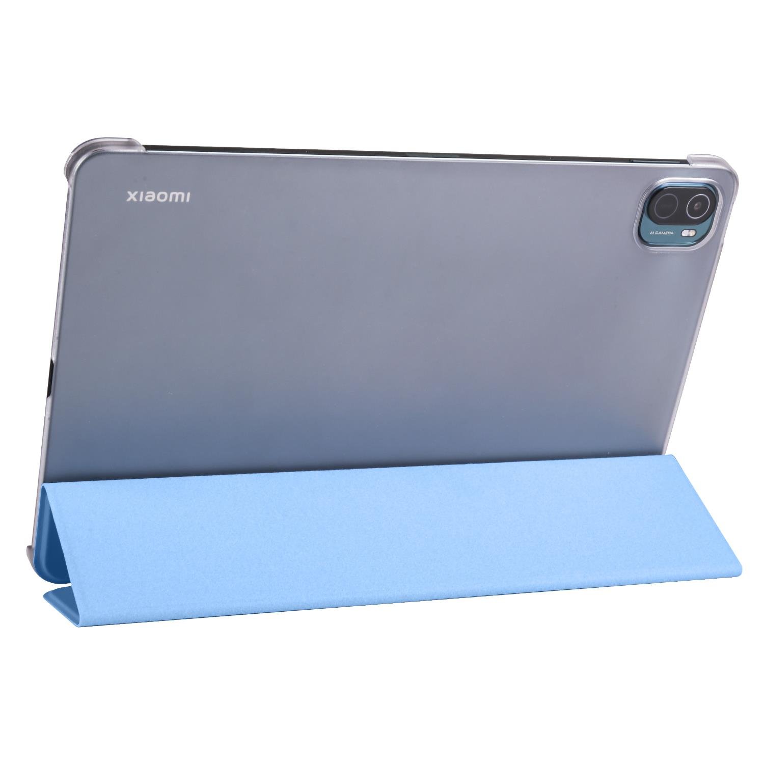Xiaomi Mi Pad 5 Uyumlu Kılıf Flip Akıllı Kapak Standlı Kılıf Smart Cover Uyku Modlu Mavi
