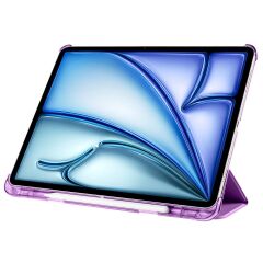 iPad Air 4. 5. Nesil 10.9'' uyumlu Kapaklı Kılıf Kalem Bölmeli Standlı Smart Akıllı Kapak Uyku Modlu Mor