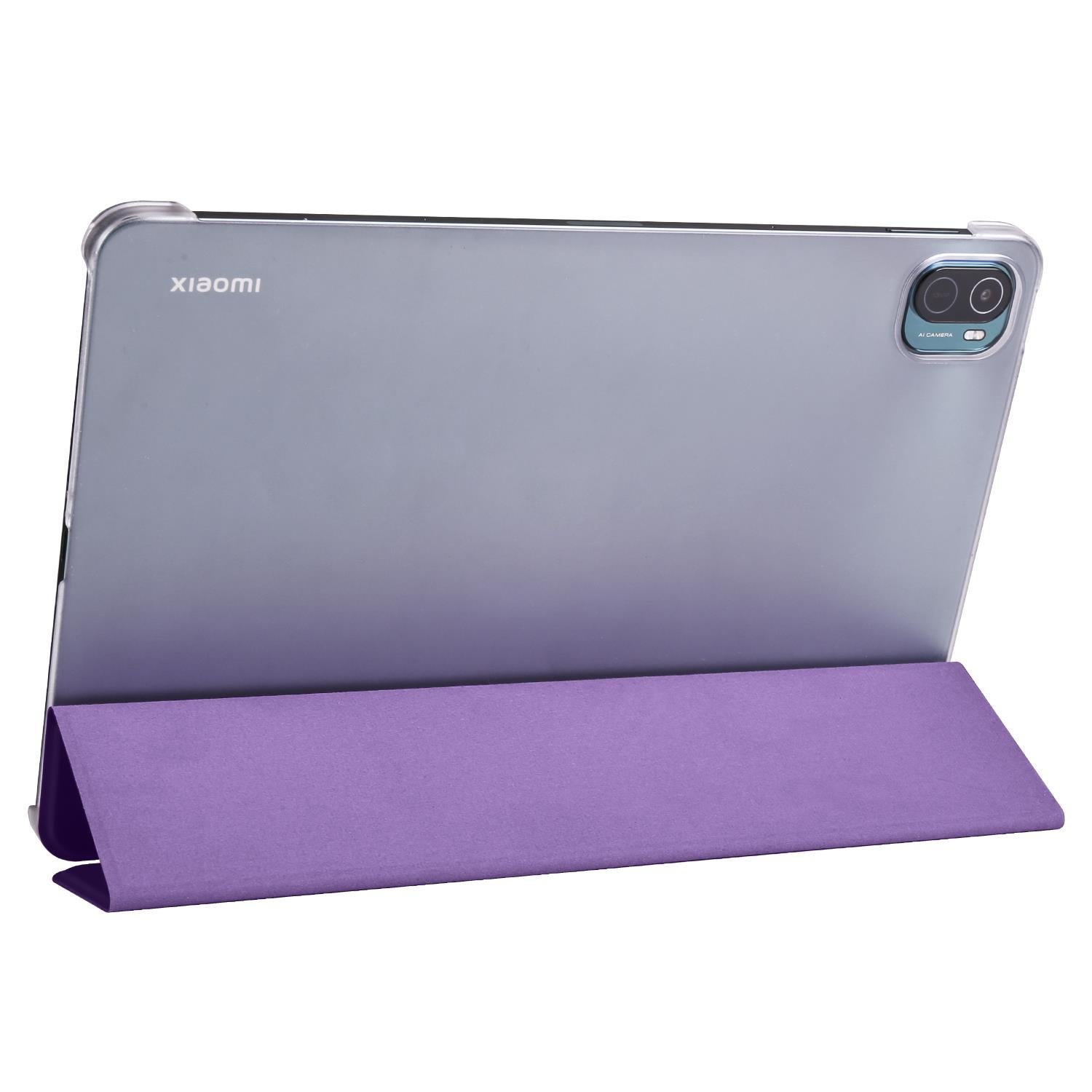 Xiaomi Mi Pad 5 Uyumlu Kılıf Flip Akıllı Kapak Standlı Kılıf Smart Cover Uyku Modlu Mor